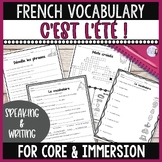 French summer vocabulary worksheets & speaking activities 