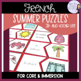 French summer vocabulary puzzles ACTIVITÉ POUR L'ÉTÉ