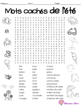 2 french summer word searches 2 mots caches de lete by madame fleur