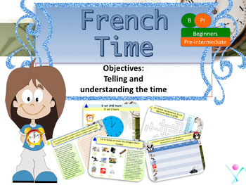 Preview of French telling the time, quelle heure est-il? PPT for beginners