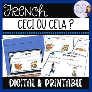 Preview of French this or that for back to school icebreaker CECI OU CELA POUR LA RENTRÉE