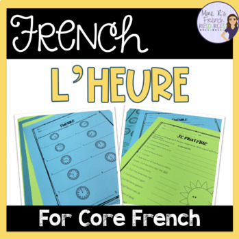 Preview of French time speaking and writing ACTIVITÉS POUR L'HEURE