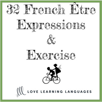 Preview of French verb ÊTRE expressions and exercise