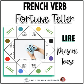 French Verb Lire Present Tense Fortune Tellers For Conjugation Practice ...