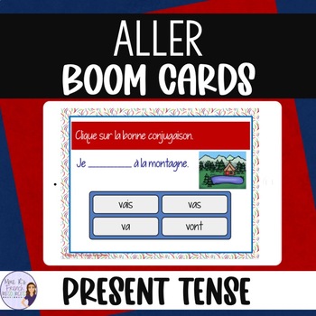 Preview of French verb aller task cards BOOM CARDS digital task cards CONJUGAISON
