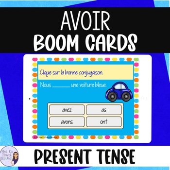 Preview of French verb avoir task cards BOOM CARDS digital task cards CONJUGAISON