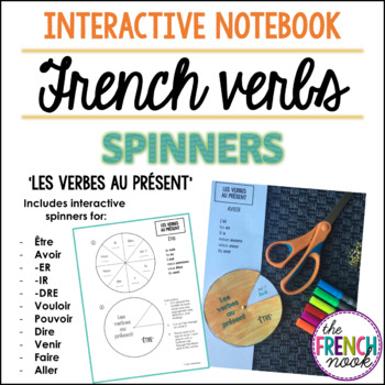 Preview of French verb conjugation interactive notebook spinners - present tense