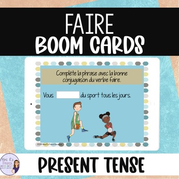 Preview of French verb faire task cards BOOM CARDS digital task cards CONJUGAISON