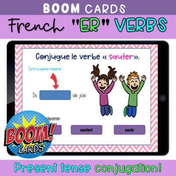 Preview of French verbs in ER present tense SELF-CHECKING Conjugation Review -ER verbs FSL