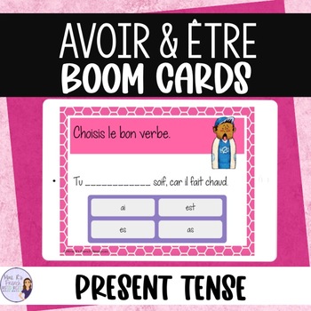 Preview of French verbs avoir and être digital task cards BOOM CARDS