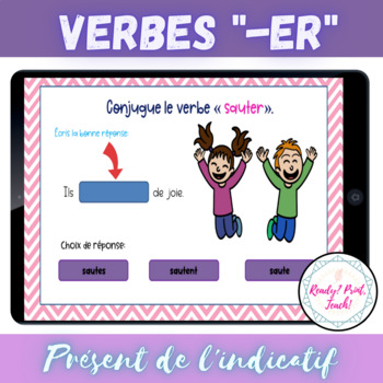 Preview of Conjugate 15 French verbs in -ER Present tense Google Slides Grammar Digital