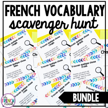 Preview of French vocabulary scavenger hunt BUNDLE