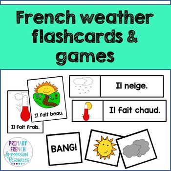 Preview of French weather flashcards and games - Quel temps fait-il?