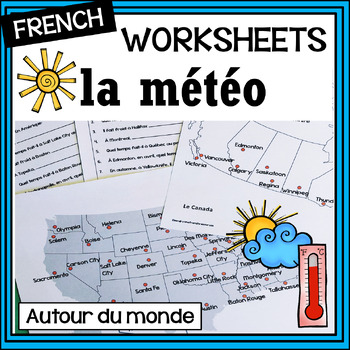 Preview of French weather/la météo - around the world - activities