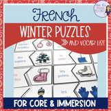 French winter vocabulary puzzles L'HIVER