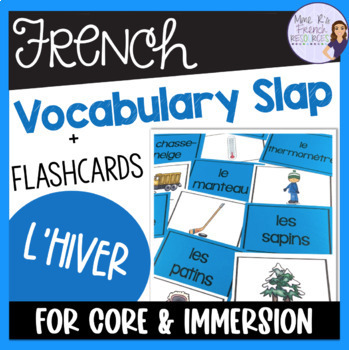 Preview of French winter vocabulary slap game & flashcards JEU POUR L'HIVER