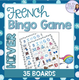 French winter vocabulary bingo game JEU POUR L'HIVER
