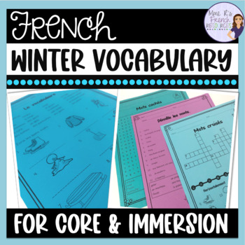 Preview of French winter vocabulary activities and worksheets ACTIVITÉS D'HIVER