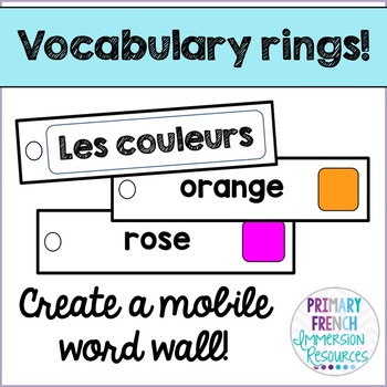 Preview of French word wall strips - Basic Vocabulary