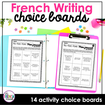Preview of French writing activities choice boards | les activités d'écriture en français