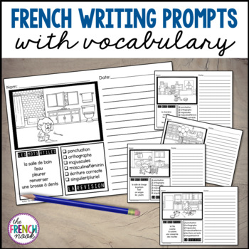 Preview of French writing prompts images with vocabulary