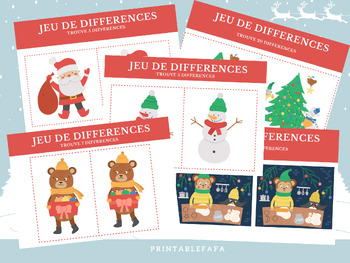 Preview of Frensh Activité de Noël trouve les différences | Spot the Differences