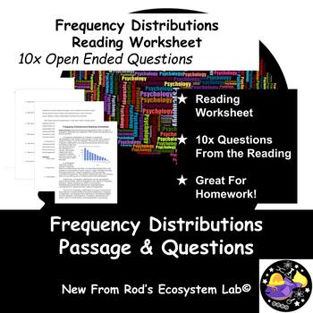Preview of Frequency Distributions Reading Worksheet **Editable**