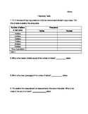 Frequency Table Worksheet