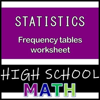 Preview of Statisitics: Frequency Tables Worksheet