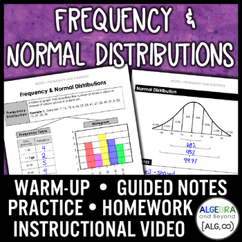 Preview of Frequency and Normal Distribution Lesson | Warm-Up | Guided Notes | Homework