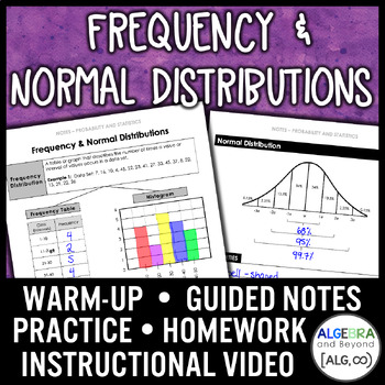 Preview of Frequency and Normal Distribution Lesson | Video | Guided Notes | Homework