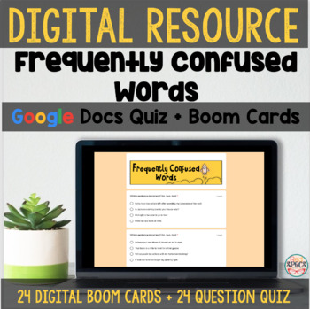 Preview of Frequently Confused Words: Boom Cards + Google Docs Quiz