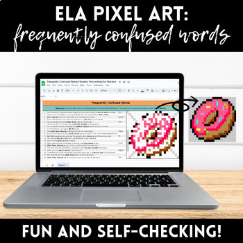 Preview of Frequently Confused Words ELA Pixel Art | Mystery Picture Practice