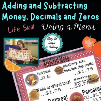 Preview of Special Education: Adding & Subtracting with Decimals and Zeros Menu Activity