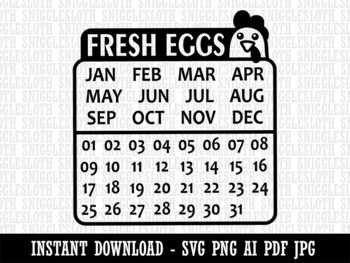  Farm Fresh Chicken Egg Carton Perpetual Calendar Date