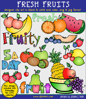 Preview of Fresh Fruit Clip Art Download