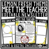 Lemon Theme Welcome Back to School Letters Editable Meet T