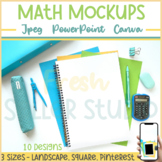 Math Mockups for Teacher Sellers | Blue & Green, Square, &