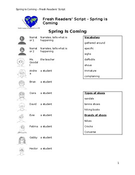 Preview of Fresh Reader's Script - Spring is Coming