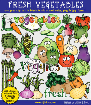 Preview of Fresh Vegetables Clip Art Download