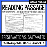 Fresh Water vs. Salt Water Reading Passage | Printable & Digital