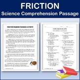 Friction - Science Comprehension Passage & Activity | Editable