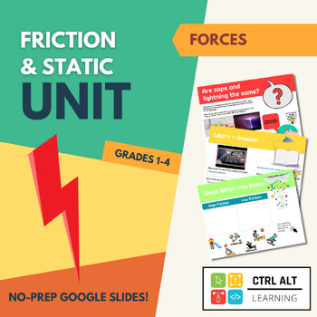 Preview of Friction + Static Electricity Force HyperDoc - Grade 2 BC Science