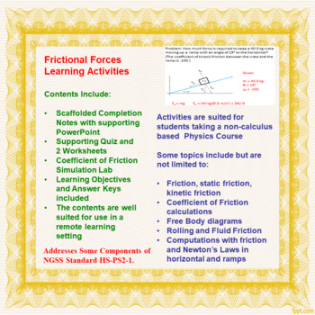 Preview of Frictional Forces Learning Activities