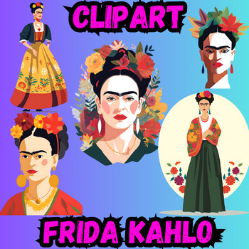 Frida Kahlo 40 CLIPART Mexican Cinco De Mayo Clip Art Posters HIGH QUALITY