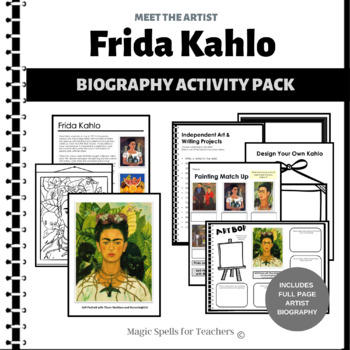 Preview of Frida Kahlo Activities - Kahlo Biography Art Unit - Easy Art Sub Lesson