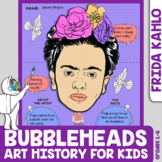 Frida Kahlo, Doodle Notes, Middle or Elementary Art History