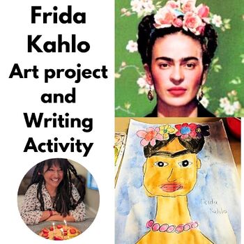 Preview of Frida Kahlo Portrait Art lesson Portrait K-3rd Grade Biography