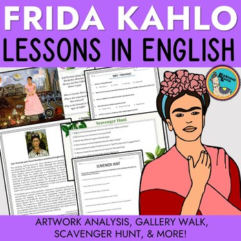 Preview of Frida Kahlo Artworks Lesson in English