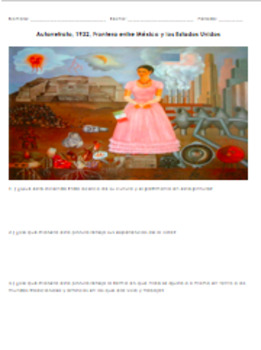 Preview of Frida Kahlo | Autorretrato, 1932, Frontera entre México y los Estados Unidos